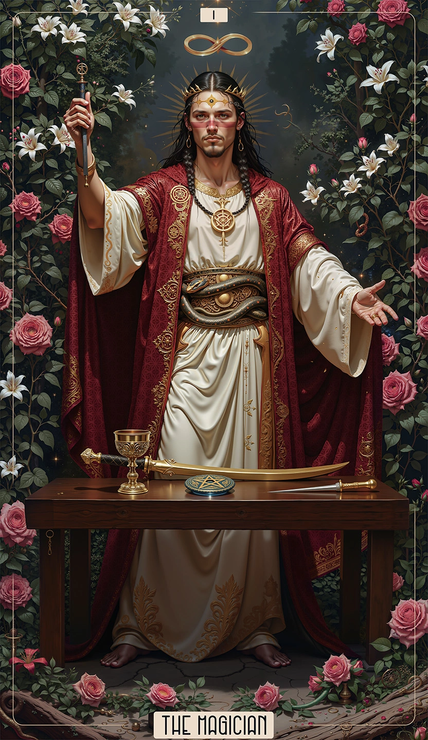 The Magician tarot card — a demonstration of the Anatomy of a Frequency